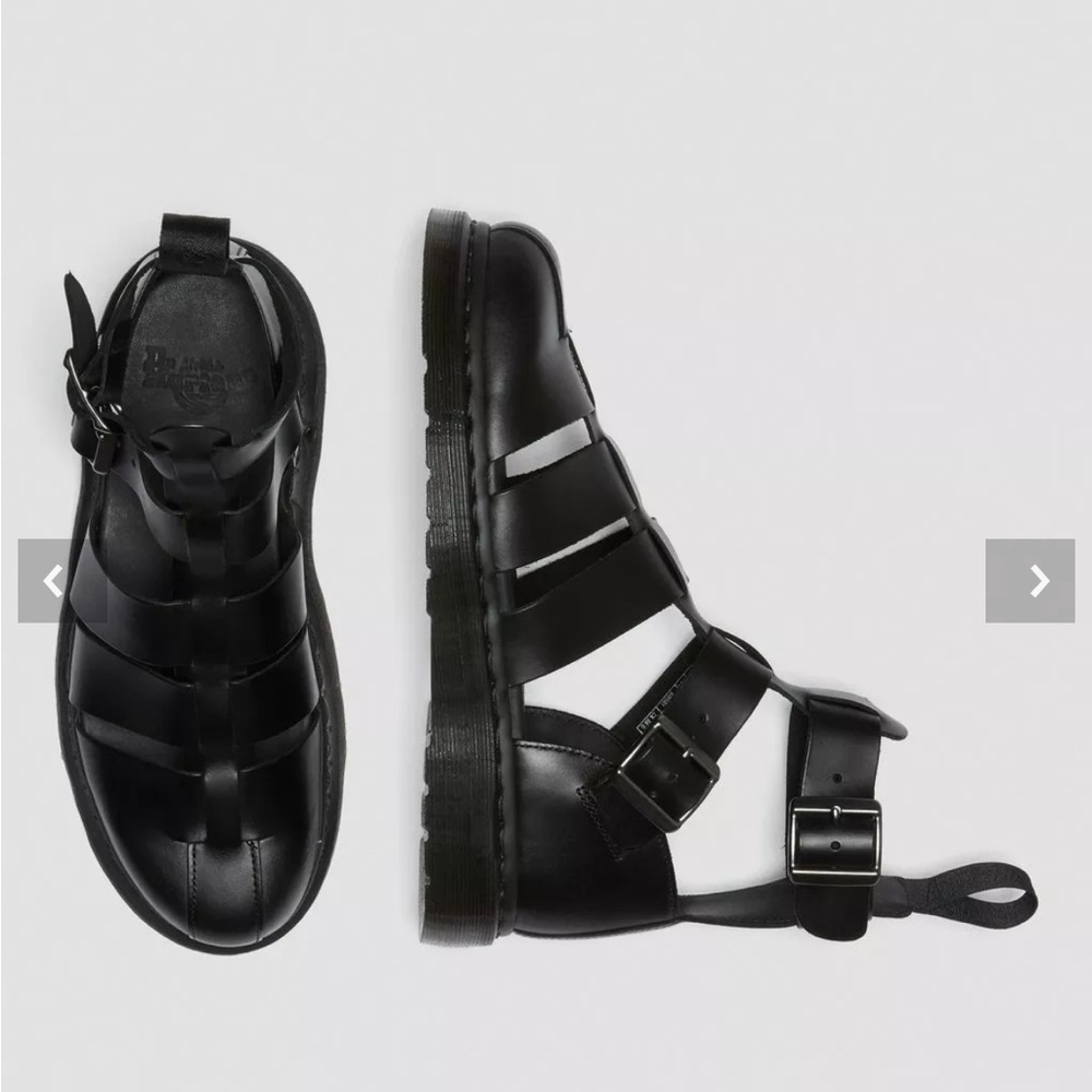 Geraldo black leather gladiator Sandals